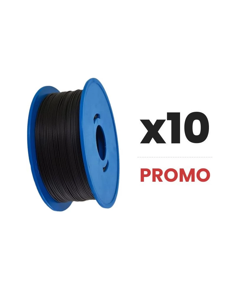 Pack x10 PLA ECO Noir 1kg 1.75mm - Arianeplast France
