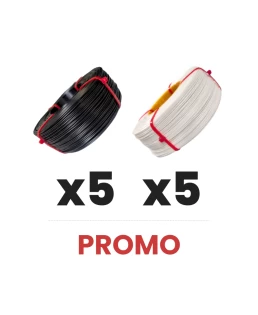 Pack x10 - Refill PLA+ Blanc x5 + Refill PLA+ Noir x5 - 1kg - 1.75mm