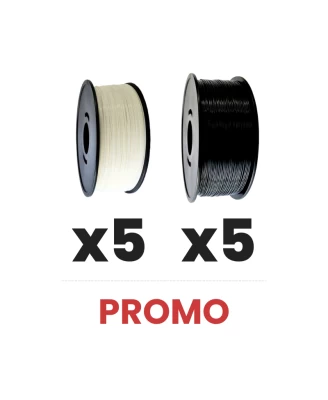 Pack x10 - ABS Blanc x5 + ABS Noir x5 - 900g - 1.75mm