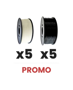 Pack x10 - ABS Blanc x5 + ABS Noir x5 - 900g - 1.75mm