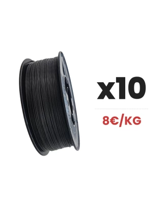 Pack x10 - PLA PHA Noir - 1kg 1.75mm - Filament Impression 3D
