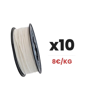 Pack x10 - PLA PHA Blanc- 1kg 1.75mm - Filament Impression 3D