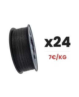 Pack x24 PLA PHA Noir - 1kg 1.75mm - Filament Impression 3D