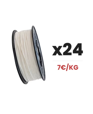 Pack x24 - White PHA PLA - 1 kg 1.75mm - Filament 3D printing