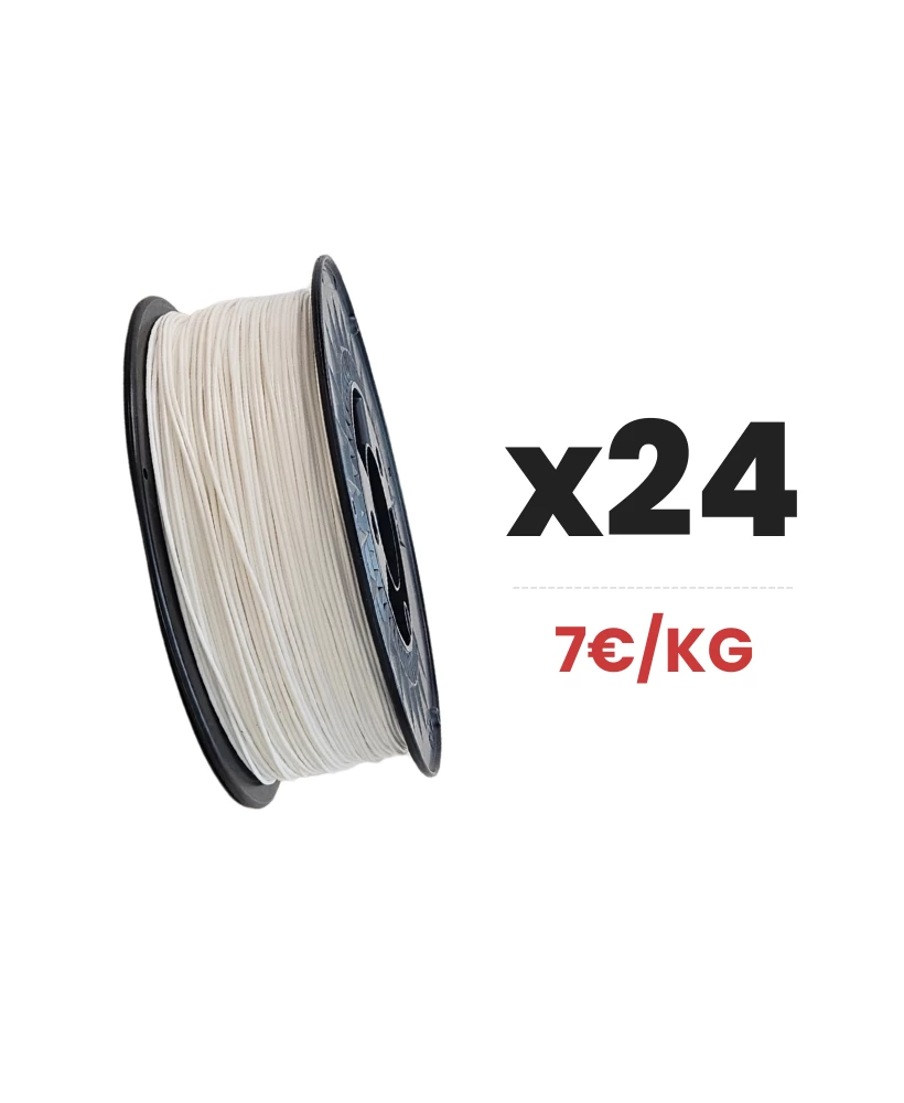 Pack x24 - PLA PHA Blanc - 1kg 1.75mm - Filament Impression 3D